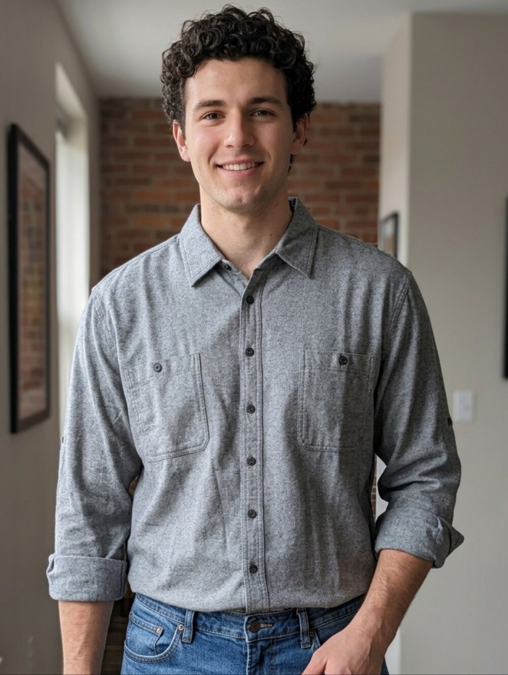 New Sonoma XXL Men's Flannel Super Soft Long Sleeve Heathered Gray Shirt